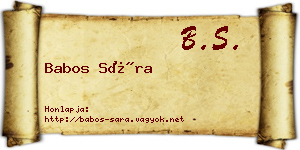 Babos Sára névjegykártya